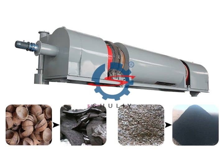 Rotary Carbonization Furnace | Coconut Charcoal Making Machine